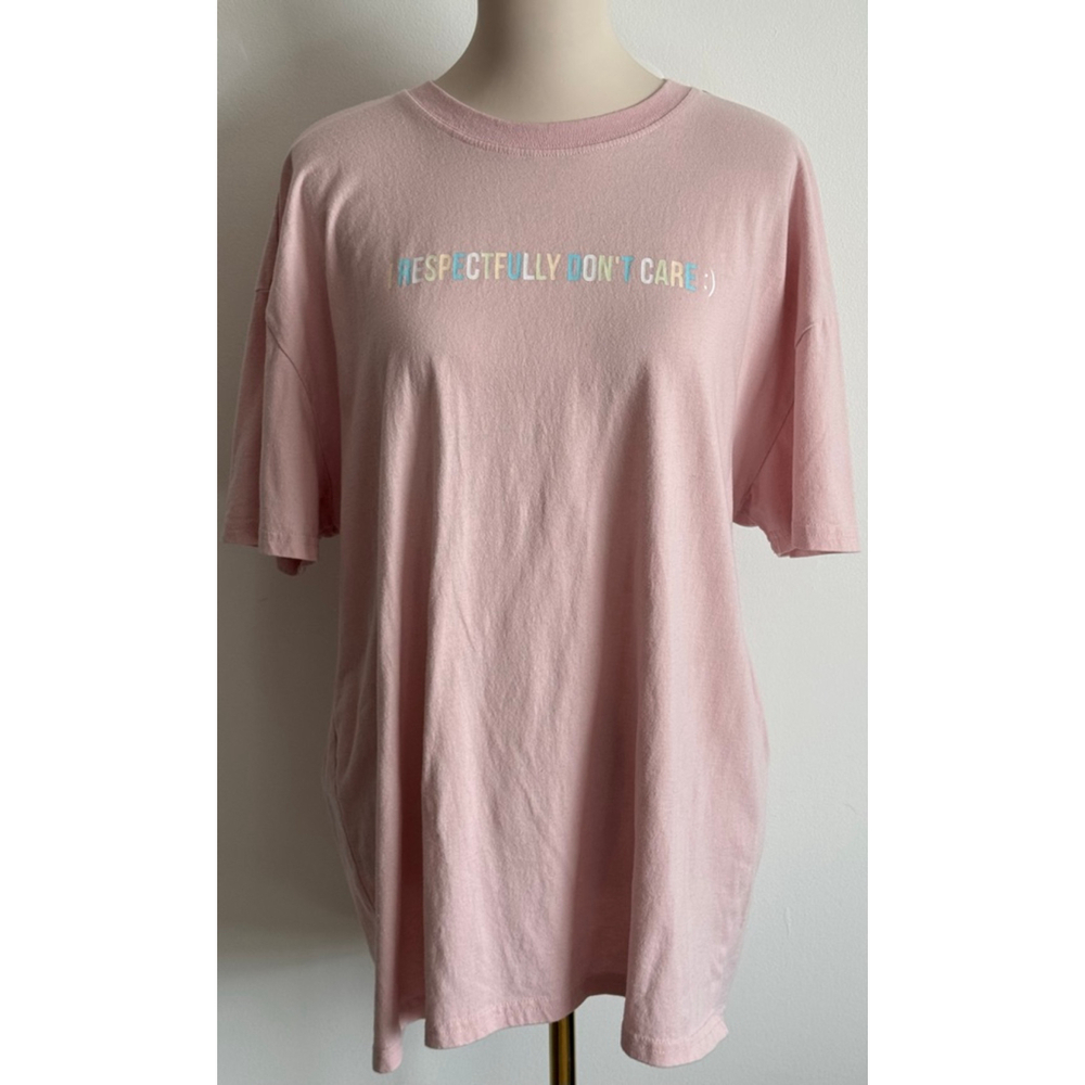 Women's Isaac Morris Pink "I Respectfully Don't Care" Graphic Tee XL